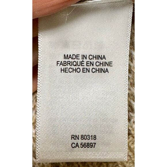 LUCKY BRAND Camo Cardigan in Natural Multi, Wool Blend, Sz L - Picture 10 of 12